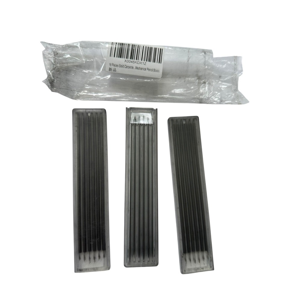 18pc‎ Carpenter Pencil Lead Refills Thick Black Graphite Woodworking Marking
